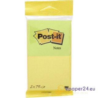 Karteczki Post-it 76x63.5mm (6720-YG) żółto-zielone (2x75)