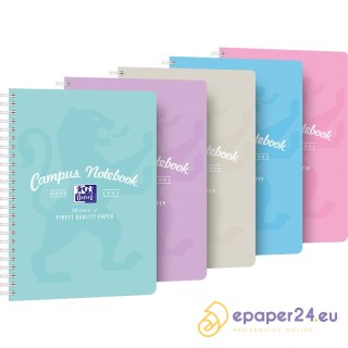 Kołozeszyt Oxford Campus Pastel B5+/80k kratka mix kolorów