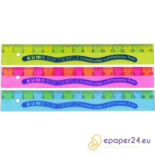 Linijka plastikowa Kum Softie Flex 15cm mix kolorów