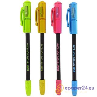 Ołówek z temperówką i gumką Kum Tip Top mix kolorów