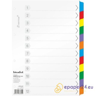 Przekładki kartonowe Biurfol A4 12 kart