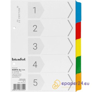Przekładki kartonowe Biurfol A5 5 kart