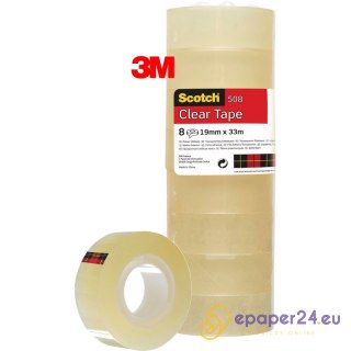 Taśma biurowa Scotch 508 19mm/33m transparentna (8)