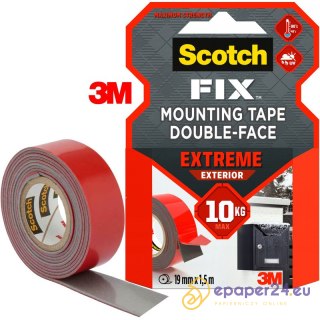 Taśma montażowa Scotch Fix Extreme 19mm/1.5m czarna