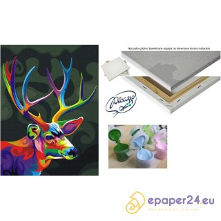 Zestaw Malowanie po numerach Ipicasso 30x40 cm Kolorowy jeleń