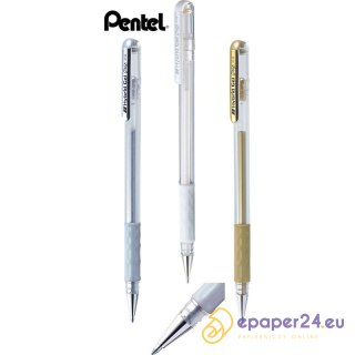 Długopis żelowy Pentel Hybrid Gel Grip K118 srebrny