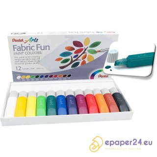 Farby do tkanin Pentel Fabric Fan 12 kolorów