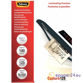 Folia laminacyjna Fellowes 83x113mm/125µm błyszczaca (100)