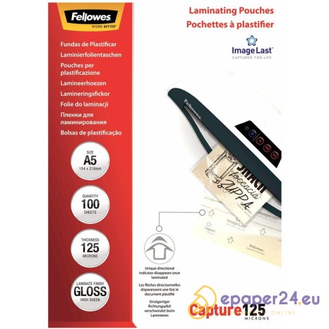 Folia laminacyjna Fellowes ImageLast A5/125µm błyszczaca (100)