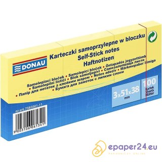 Karteczki Donau 38x51mm jasnożółte (3x100)