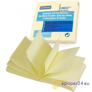 Karteczki Donau 76x76mm typ Z jasnożółte (100)