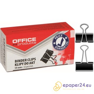 Klipy do dokumentów Office Products 19mm czarne (12)