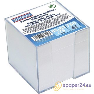 Kostka papierowa w pojemniku Donau 92x92x82mm nieklejona biała