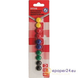 Magnesy do tablic Office Products śr.15mm mix kolorów (10)