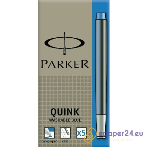NABOJE ATRAMENTOWE PARKER QUINK ZMYWALNE NIEBIESKIE (5) NABOJE ATRAMENTOWE PARKER QUINK ZMYWALNE NIEBIESKIE (5)
