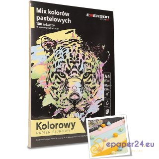 Papier Emerson A4/80g pastelowy 5 kolorów (5x20)