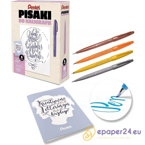 Pisaki do kaligrafii Pentel Touch Brush Pen 4 kolory Pisaki do kaligrafii Pentel Touch Brush Pen 4 kolory
