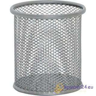 Pojemnik na długopisy Q-Connect metalowy srebrny