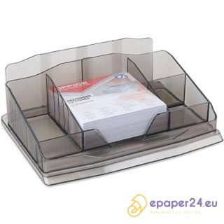 Przybornik na biurko Office Products (z karteczkami) dymny