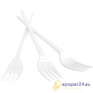Widelec plastikowy Office Products 17cm biały (100)