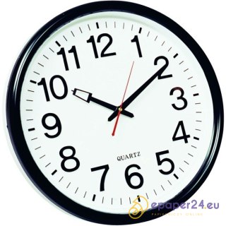 Zegar ścienny Q-Connect Wels 34cm czarny