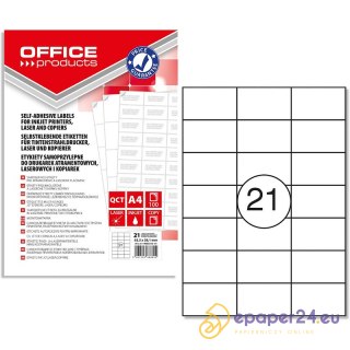 Etykiety Office Products A4 63.5x38.1mm białe (100)