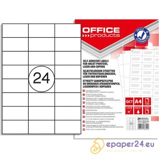 Etykiety Office Products A4 64.6x33.8mm białe (100)
