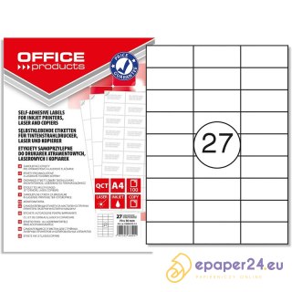 Etykiety Office Products A4 70x30mm białe (100)