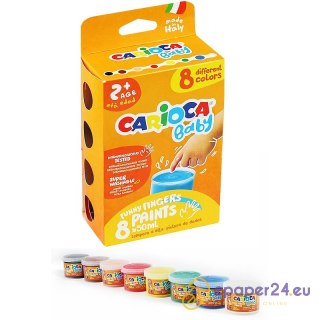 Farba do malowania palcami Carioca Baby 50ml x8 kolorów