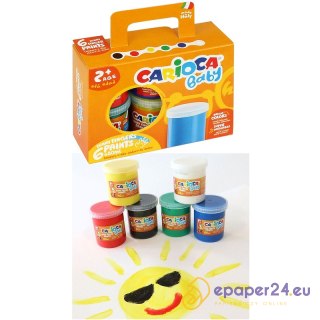 Farba do malowania palcami Carioca Baby 80ml x6 kolorów