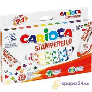 Flamastry stemple Carioca Stamperello 12 kolorów