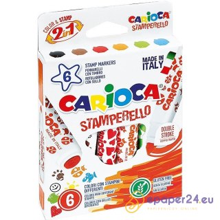 Flamastry stemple Carioca Stamperello 6 kolorów