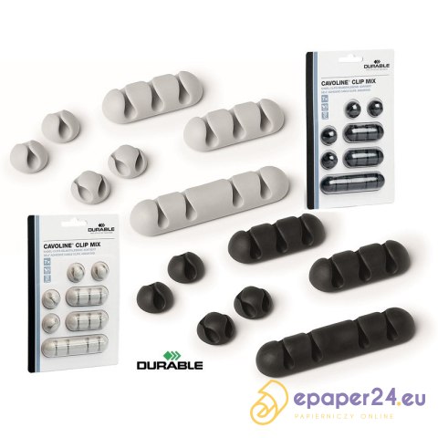 Klipsy do kabli Durable Cavoline Clip Mix grafitowe (7)