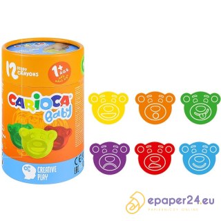 Kredki świecowe Carioca Baby Teddy 12 kolorów