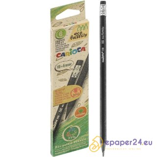 Ołówki Carioca EcoFamily HB z gumką (6)