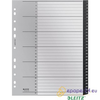 Przekładki PP Leitz Recycle A4 Maxi 1-31 czarne