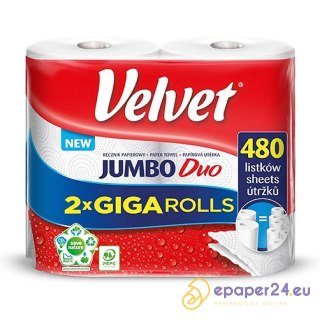 Ręcznik w rolce Velvet Jumbo Duo 2w celuloza białe (2)