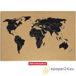 Tablica korkowa MemBoards 60x40cm Mapa świata