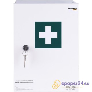 Apteczka naścienna Donau Safety 30.2" DIN 13157 (+ ustnik) metalowa