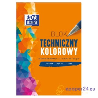 Blok techniczny Oxford A4/10k kolorowy