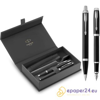 Długopis i Pióro wieczne Parker IM Black CT + etui