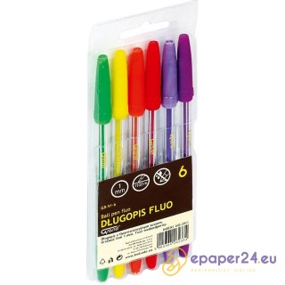 Długopisy Grand Fluo GR-91 6 kolorów