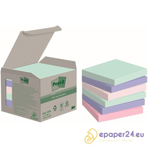 Karteczki Post-it 76x76mm (654-1GB) 3 kolory (6x100)