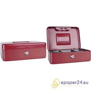 Kasetka na pieniądze Donau 250x90x180mm czerwona