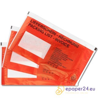 Koperty kurierskie Emerson DL transparentne czerwone (1000)