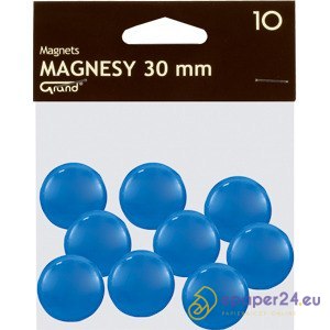 Magnesy do tablic Grand śr.30mm niebieskie (10)