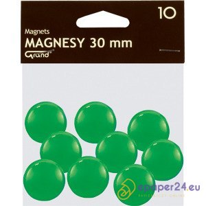 Magnesy do tablic Grand śr.30mm zielone (10)