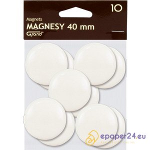 Magnesy do tablic Grand śr.40mm białe (10)