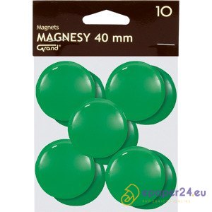 Magnesy do tablic Grand śr.40mm zielone (10)