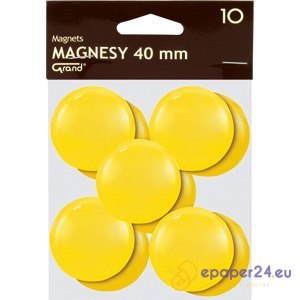 Magnesy do tablic Grand śr.40mm żółte (10)